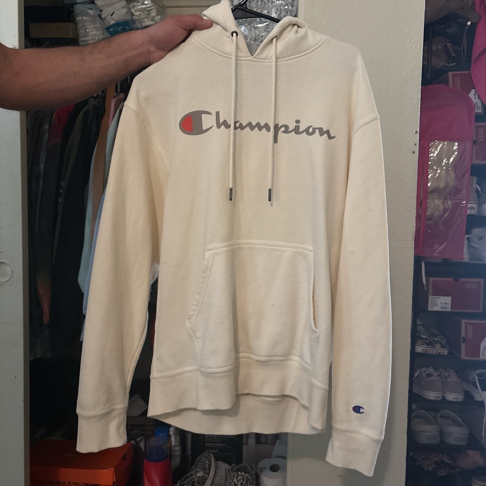 Champion Men's Cream Hoodie